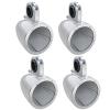 2 Pair (Qty 4) of Kicker KMTES 6.5" Weatherproof Marine Empty Tower Speaker Enclosures (White) view 1