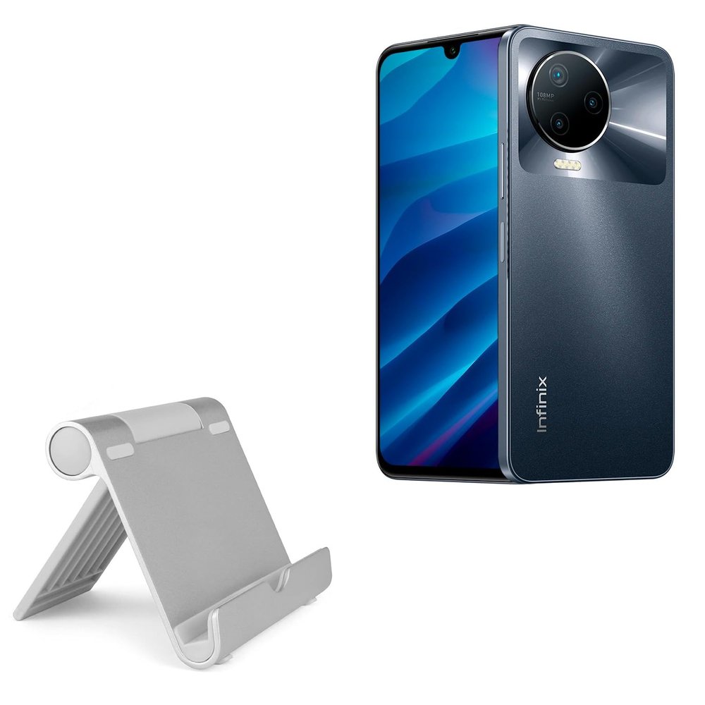 BoxWave Stand and Mount Compatible with Infinix Note 12 (2023) - VersaView Aluminum Stand, Portable, Multi Angle Viewing Sturdy
