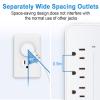 Power Strip Surge Protector - Flat Plug Extension Cord with 8 AC Outlets and 4 USB Ports,Overload Surge Protection,Wall Mountable Power Strip for Home Office Dorm, 1700 Joules, White view 3