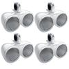 2 Pair (Qty 4) of Kicker KMTED 6.5" Weatherproof Marine Dual Empty Tower Speaker Enclosures (White) view 1