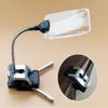 Meichoon Desktop Magnifying Glass with 2 LED Lights Lighting 2X 15X Magnification Stand can be Bent with The Bottom Clip Shrinkable Desktop Reading Newspaper for The Elderly view 2