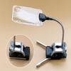 Meichoon Desktop Magnifying Glass with 2 LED Lights Lighting 2X 15X Magnification Stand can be Bent with The Bottom Clip Shrinkable Desktop Reading Newspaper for The Elderly view 3