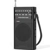 Goodes AM FM Radio Portable for Home Outdoor, Transistor Radio 2AA Battery Operated with Long Range Reception, Loud Speaker, Transistor Antenna, Earphone Jack, Small Gifts for Seniors Elderly-Black view 1
