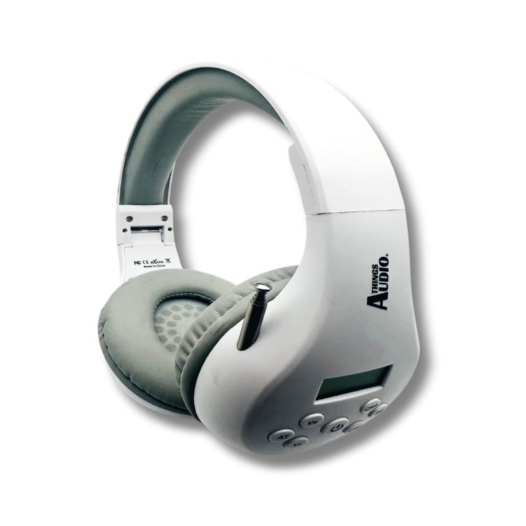 THINGS AUDIO Portable Personal FM Radio Headphones, White & Gray