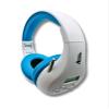 THINGS AUDIO Portable Personal FM Radio Headphones Pull-Out Antenna for Great Reception, Walking, Jogging, Relaxing, School, Talk Radio - Powered by 2AA Batteries (Not Included) (White & Blue) view 1
