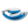 THINGS AUDIO Portable Personal FM Radio Headphones Pull-Out Antenna for Great Reception, Walking, Jogging, Relaxing, School, Talk Radio - Powered by 2AA Batteries (Not Included) (White & Blue) view 3