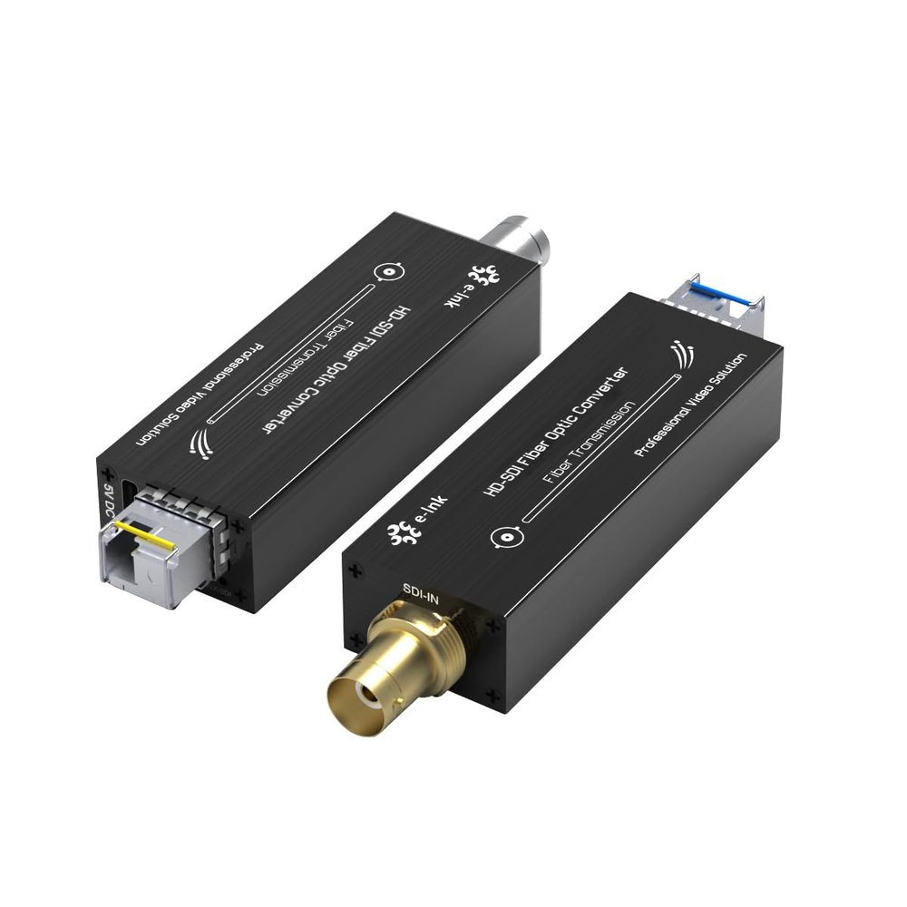 Mini HD SDI Fiber Extender 1080P&30HZ HD-SDI Over Fiber Converter Broadcast Level SDI Video Optical Transceiver Single-Mode Single Fiber 20km
