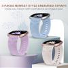 Girovo 3 Pack Cartoon Engraved Band Compatible with Fitbit Versa 4 Bands/Fitbit Versa 3 Bands/Sense/Sense 2 Band Women, Cute Soft Silicone Replacement Bracelet Sport Designer Fancy Strap for Versa 4 view 4