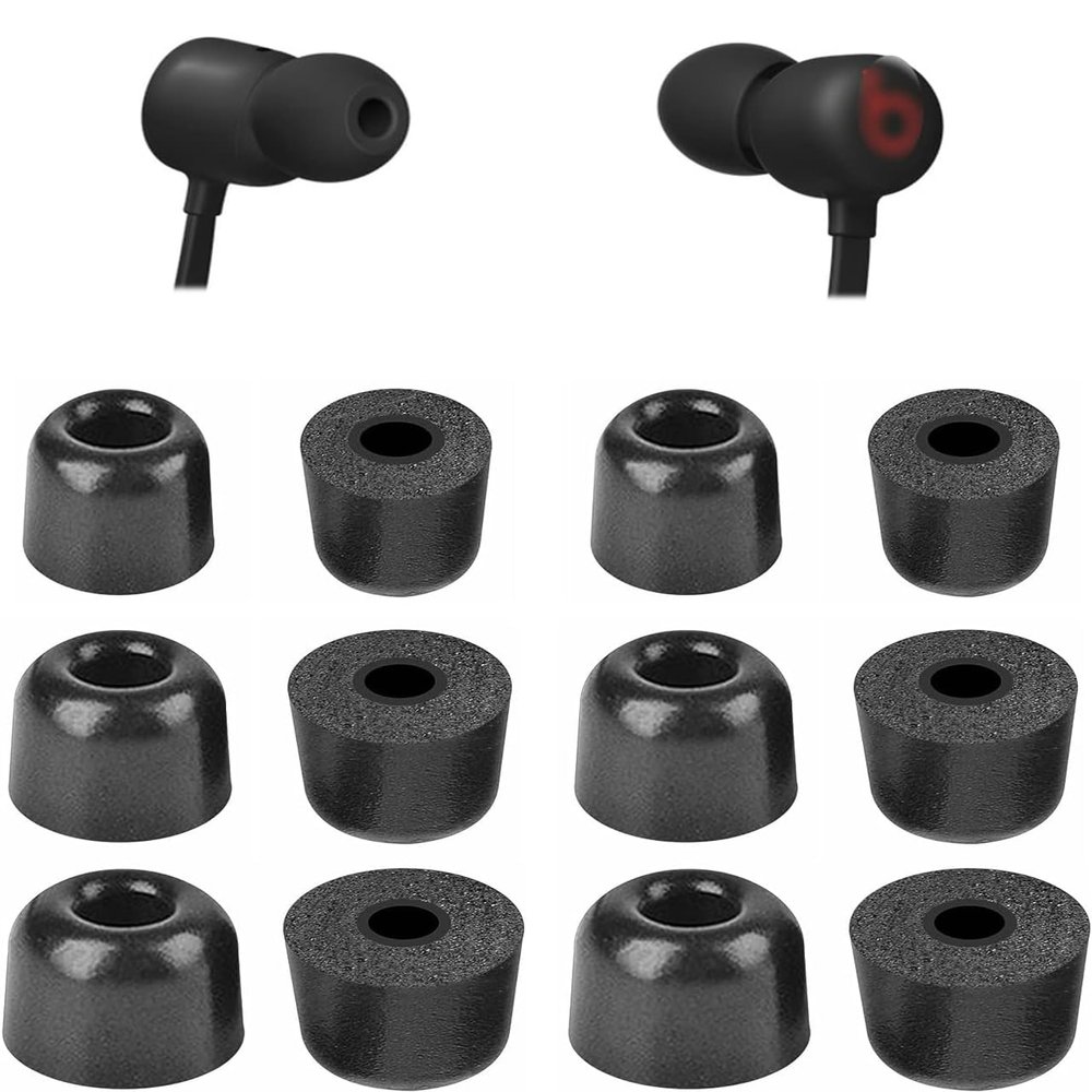 ALXCD Foam Ear Tips Compatible with Beats Flex Earphones, S/M/L 3 Sizes 6 Pairs Soft Memory Foam Eartips Earbuds Replacement Foam Tips, Compatible with Beats Flex, 6 Pairs Black