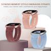 Girovo 3 Pack Cartoon Engraved Band Compatible with Fitbit Versa 4 Bands/Fitbit Versa 3 Bands/Sense/Sense 2 Band Women, Cute Soft Silicone Replacement Bracelet Sport Designer Fancy Strap for Versa 4 view 4
