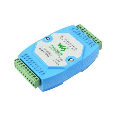 Industrial-grade Isolated 8-ch RS485 Hub Rail-mount Support Wide Baud rate Range
