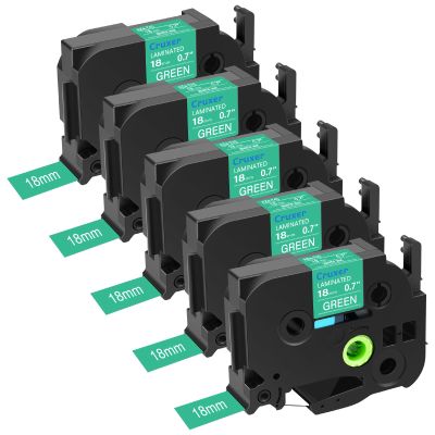 5-Pack Compatible with Brother P-Touch TZe-745 TZ745 0.7" 18mm 3/4" x 26.2ft Laminated Tape White on Green Refill for Ptouch PTD400 PTD600 PTD400AD PTP710BT Label Maker, Water Resistant Durable Tape