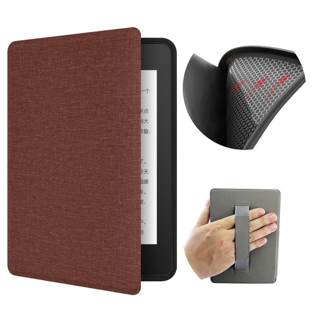 Case for 6.8" Kindle Paperwhite 11th Generation 2021 Release Only with Hand Strap - Ultra Slim PU Leather Smart Cover with Auto Sleep and Wake for Kindle Paperwhite5 (Brown)