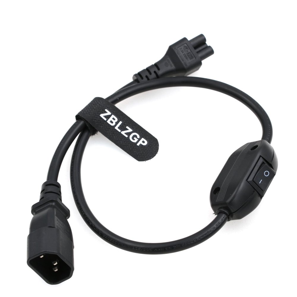 ZBLZGP IEC 320 C5 Female to C14 Male with 10A On/Off Switch Power Adapter Cable,C14-C5 Extension Power Cord for Electrical Equipment