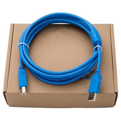 for USB-Square PLC Programming Cable Display Touch Panel USB Cable Download Communication Cable Gold-Plated Interface Blue : 3m
