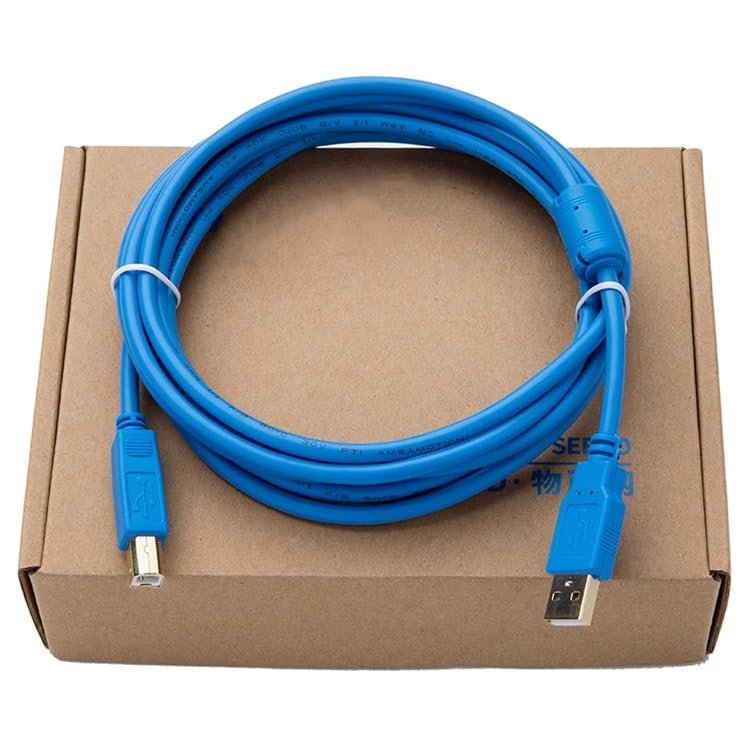 for USB-Square PLC Programming Cable Display Touch Panel USB Cable Download Communication Cable Gold-Plated Interface Blue : 3m