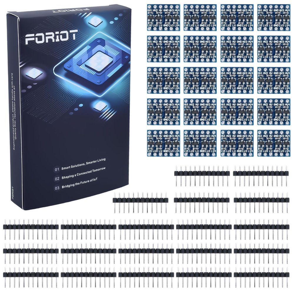 FORIOT 20Pcs 4-Channel IIC I2C 3.3V to 5V Logic Level Converter Bi-Directional Shifter Module for Arduino