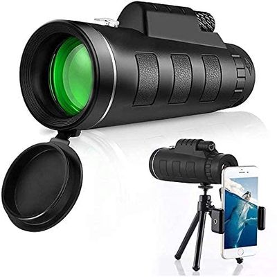 Monocular Telescope 40X60 for Smartphone with Phone Holder Tripod Fog Waterproof FMC BAK4 Gifts for Adults for Outdoor Bird Watching Hunting Hiking Camping Travelling