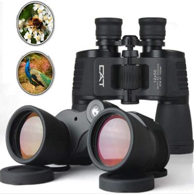 Binoculars, 12x50 Small Compact with NightTelescope, Full Body Metal Wide Angle View, Waterproof Non-Slip Material, for Traveling Bird Watching Hiking Hunting Sightseeing