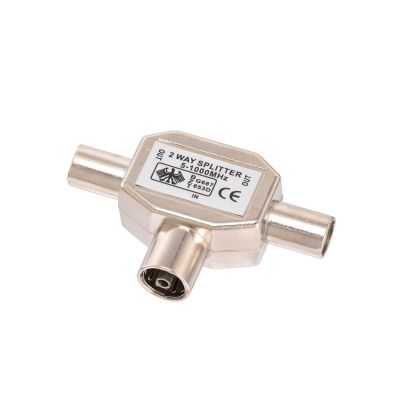 Bingfu 2-Way PAL TV IEC DVB-T Antenna Coaxial Splitter 1 Female to 2 Male RF Indoor Adapter Connector 1 GHz 5-1000 MHz for Foxtel Optus CATV SAT DTV Connections