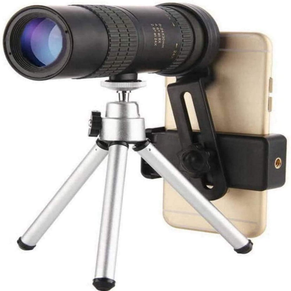 Portable Telescope High Power,4K 10-300x40mm Super Telephjective Zoom Monocular Telescope with Tripod and Clip for Most Smartphone Telescopes,Birtay Gift,Boy Gift