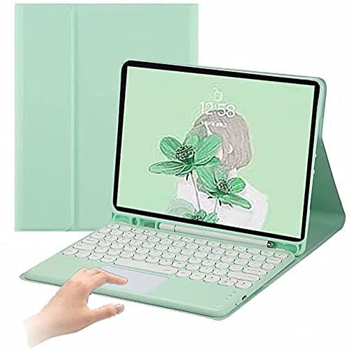 AnMengXinLing Galaxy Tab S10 Lite/S10 FE/S9 FE/Tab S9 Keyboard Case with Touchpad, Detachable Magnetic Case with Keyboard and S Pen Holder (Mint Green)