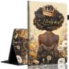 Case Compatible with Amazon All-New Kindle Fire 7 Tablet (2022 Release-12th Generation) Latest Model 7Slim Fit Foldable Standing Cover Case with Auto Sleep/WakeAfrican American Black Girl Crown view 1