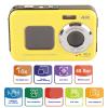 Waterproof Camera 11.5ft Underwater - 48MP Video Output 16X Digital Zoom Digital Camera, Anti Shake Waterproof Vlog Camera with 1.7in + 2.8in Dual HD Screen (Yellow) view 2