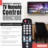 [2 Pack] Anderic EzWipe Universal TV Remote Control - 1-Device - TV Only - for Hospitality, Hotels, Motels, Commercial TVs - Clean Wipeable Membrane Surface - RRHC100 view 2