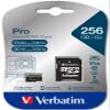 Verbatim Pro U3 256GB microSDXC Memory Card, Black, Class 10, UHS-I (U3) view 1