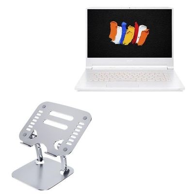 BoxWave Stand and Mount Compatible with Acer ConceptD 7 (CN715-72G) - Executive VersaView Laptop Stand, Ergonomic Adjustable Viewing Angle Metallic Riser - Metallic Silver