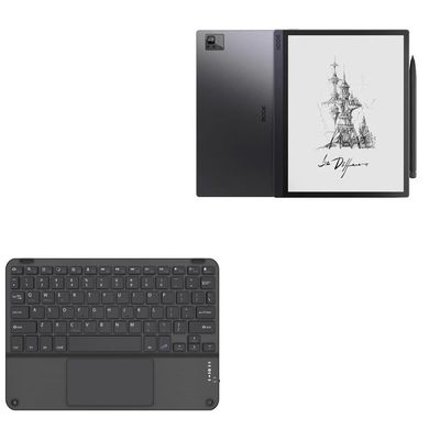 BoxWave Keyboard Compatible with Onyx BOOX Tab Ultra (10.3 in) - SlimKeys Bluetooth Keyboard with Trackpad, Portable Slim TouchPad - Jet Black