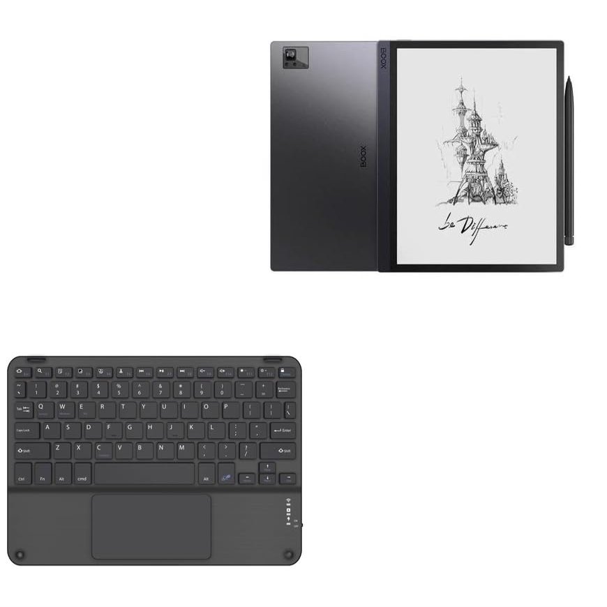 BoxWave Keyboard Compatible with Onyx BOOX Tab Ultra (10.3 in) - SlimKeys Bluetooth Keyboard with Trackpad, Portable Slim TouchPad - Jet Black