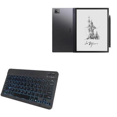 BoxWave Keyboard Compatible with Onyx BOOX Tab Ultra (10.3 in) - SlimKeys Bluetooth Keyboard - with Backlight, Portable Slim LED 7 Colors - Jet Black