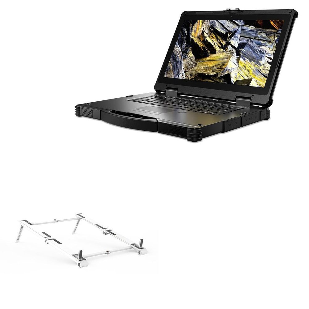 BoxWave Stand and Mount Compatible with Acer Enduro N3 (EN714-51W) - Pocket Aluminum Stand 3-in-1, Portable Multi Angle Viewing Riser - Metallic Silver