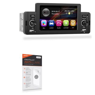 BoxWave Screen Protector Compatible with Podofo Single Din Car Stereo (with Carplay) (5 in) - ClearTouch Anti-Glare (2-Pack), Anti-Fingerprint Matte Film Skin