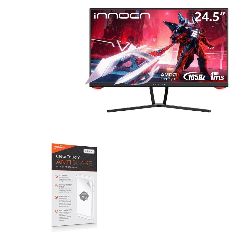 BoxWave Screen Protector Compatible with INNOCN Gaming Monitor 25G1G (24.5 in) - ClearTouch Anti-Glare (2-Pack), Anti-Fingerprint Matte Film Skin