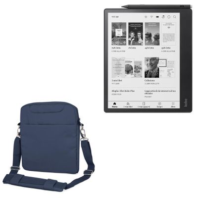 BoxWave Case Compatible with Kobo Elipsa 2E - Encompass Urban Bag, Over Shoulder Messenger Straps Handle Bag Pockets - Navy