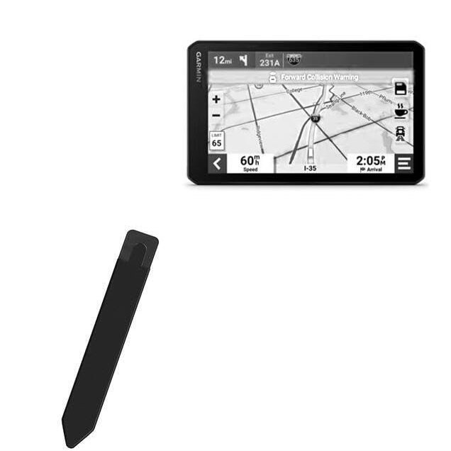 BoxWave Stylus Pouch Compatible with Garmin dezlCam OTR710 (10 in) - Stylus PortaPouch, Pen Stylii Holder Carrier Portable Self-Adhesive - Jet Black