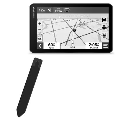 BoxWave Stylus Pouch Compatible with Garmin dezlCam OTR710 (6 in) - Stylus PortaPouch, Pen Stylii Holder Carrier Portable Self-Adhesive - Jet Black