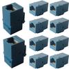 10 CAT6 RJ45 Keystone Jack Inline couplers, Female to Female Ethernet Cable Extension Cable Wall Panel Installation (Blue) view 1