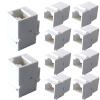 10 CAT6 RJ45 Keystone Jack Inline couplers, Female to Female Ethernet Cable Extension Cable Wall Panel Installation (White) view 1