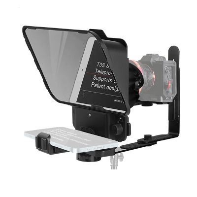 Aluminum Teleprompters, Portable Mini Prompter with Remote Control, Supports 24mm Shooting Wide Angle and Retractable Base DesignAdjustable Lens Height and Easy to Install, for Video Recording