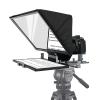 Aluminum Alloy Teleprompter, Portable Mini Prompter with 70/30 Tempered Optical Glass and Remote Control, APP Compatible with IOS/Android, Adjustable Lens Height and and Removable Hood, For Live view 1
