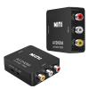 2X RCA AV Composite to HDMI Video Audio Converter Adapter Mini RCA to HDMI Box Support 1080P for TV/PC/PS2/Blue-Ray DVD,Black view 1