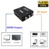 2X RCA AV Composite to HDMI Video Audio Converter Adapter Mini RCA to HDMI Box Support 1080P for TV/PC/PS2/Blue-Ray DVD,Black view 2