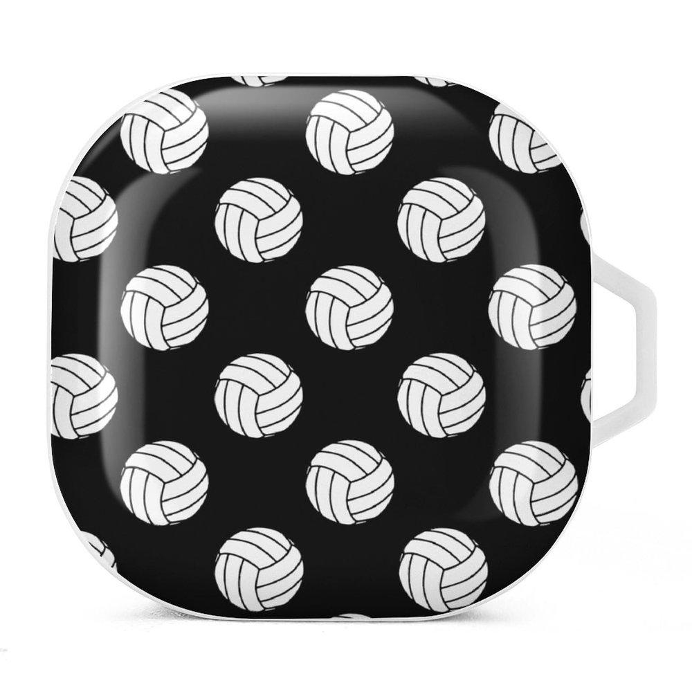 Black and White Volleyball Balls Protective Case Portable Headphone Case Cover Compatible with Galaxy Buds Live/pro/Buds2