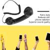 HEEPDD Retro Handheld Cell Phone Receiver, Black Wired Telephone Handset with Microphone, 3.5mm Connector for Mobile Phones, Computers view 3