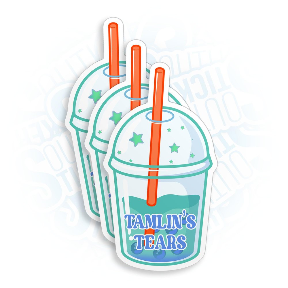 (3Pcs-3") Tamlin's Tears Tumbler Sticker Watercolor Kindle Bookish Vibes Book Lover Waterproof Vinyl Die-Cut Stickers for Book Hard Hat Water Bottle Laptop Aesthetic Decal Gift for Her Him 3 Inches