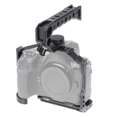 FocusFoto Camera Cage with Top/Side Handle Kit for Nikon Z8 Mirrorless Camera, Aluminium Video Stabilizer Rig with Cold Shoe, 1/4" Screw Mount, 3/8"-16 Locating Pins for Arri Grip, QR Plate for Acra